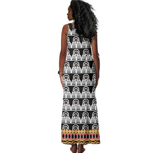 Cameroon Traditional Toghu Pattern Tank Maxi Dress