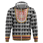 Cameroon Traditional Toghu Pattern Zip Hoodie