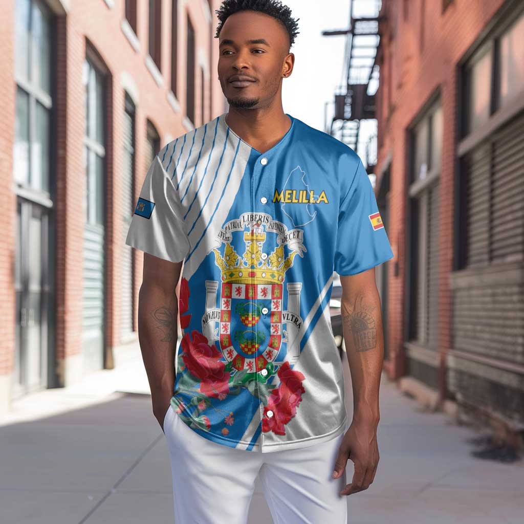 Melilla Spain Baseball Jersey Coat Of Arms With Map