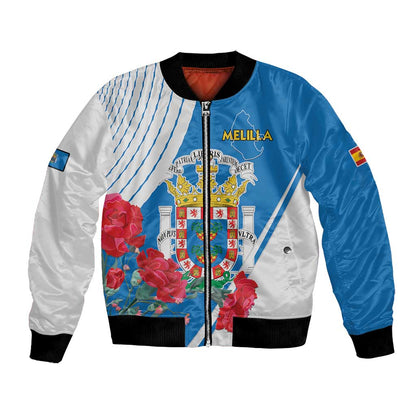 Melilla Spain Bomber Jacket Coat Of Arms With Map