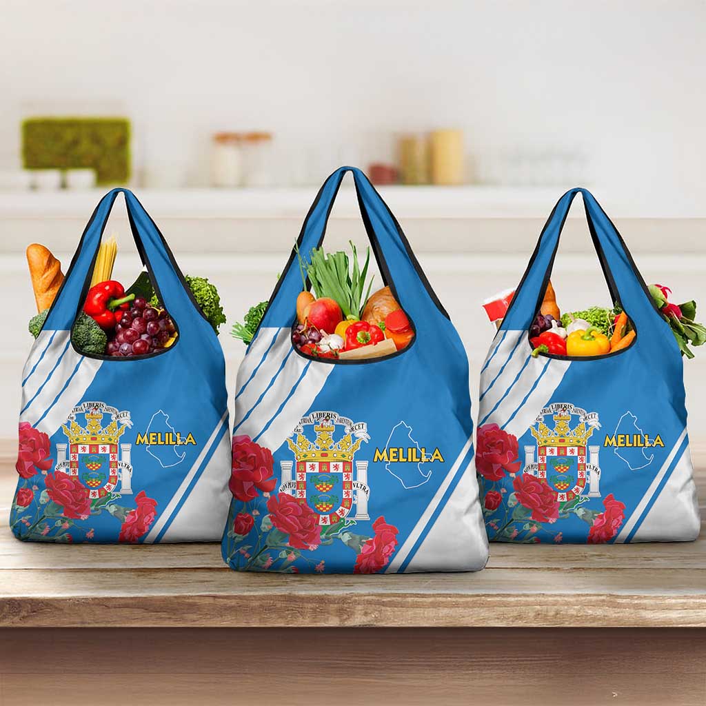 Melilla Spain Grocery Bag Coat Of Arms With Map