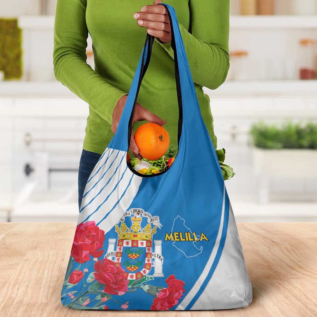 Melilla Spain Grocery Bag Coat Of Arms With Map