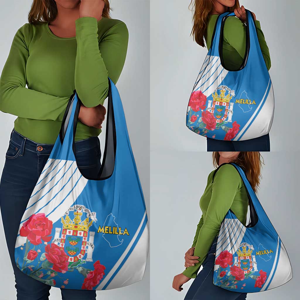 Melilla Spain Grocery Bag Coat Of Arms With Map