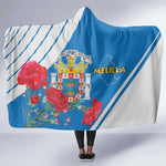 Melilla Spain Hooded Blanket Coat Of Arms With Map