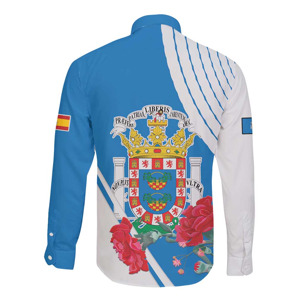 Melilla Spain Long Sleeve Button Shirt Coat Of Arms With Map