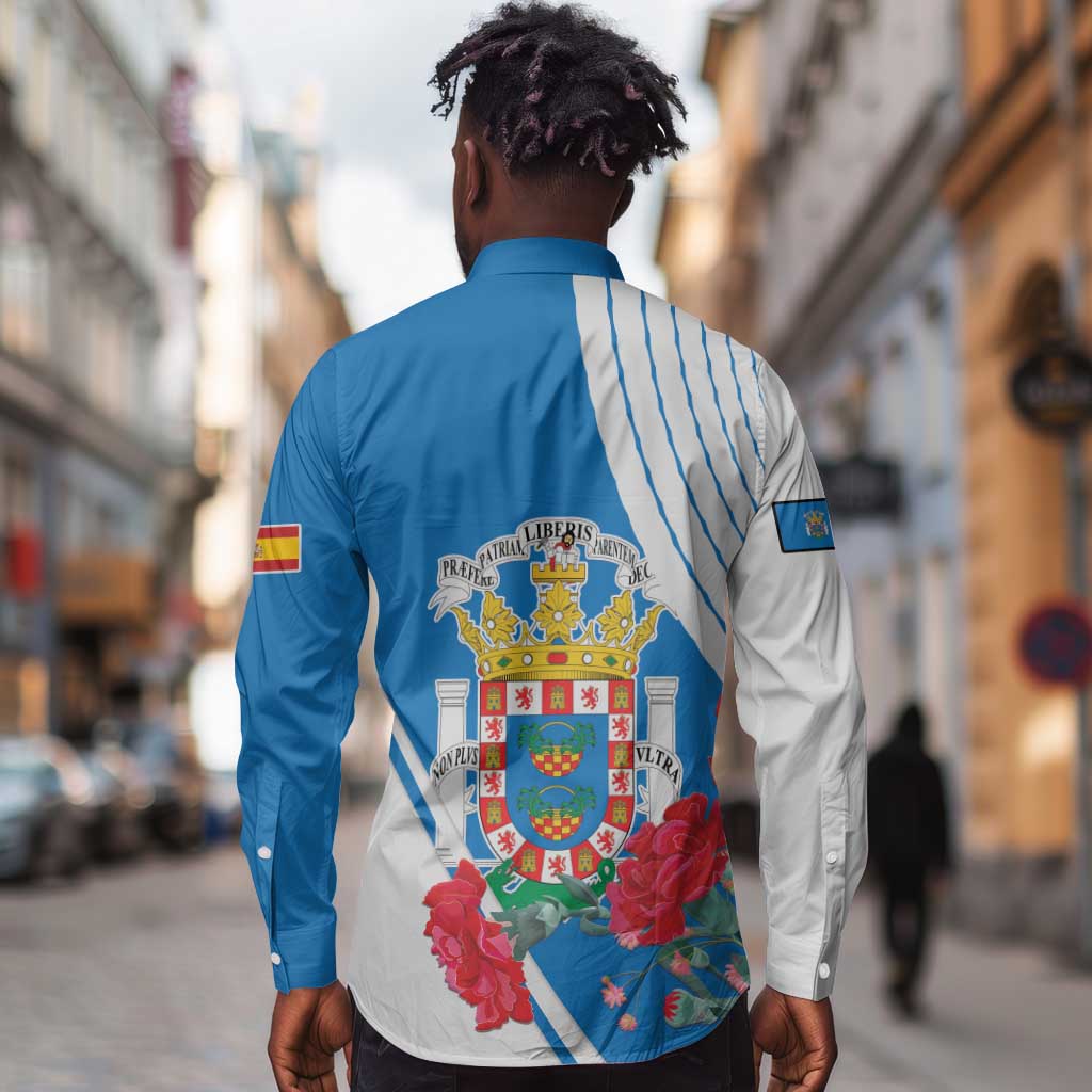Melilla Spain Long Sleeve Button Shirt Coat Of Arms With Map