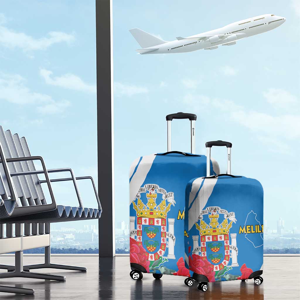 Melilla Spain Luggage Cover Coat Of Arms With Map