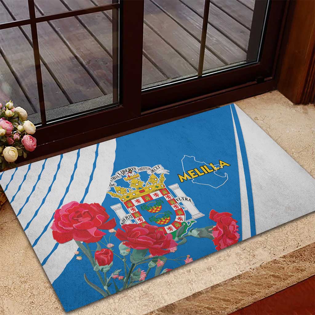 Melilla Spain Rubber Doormat Coat Of Arms With Map