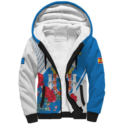 Melilla Spain Sherpa Hoodie Coat Of Arms With Map