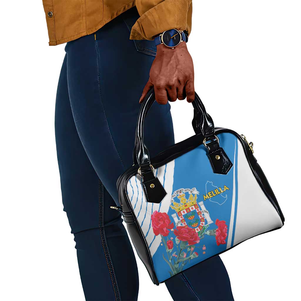 Melilla Spain Shoulder Handbag Coat Of Arms With Map