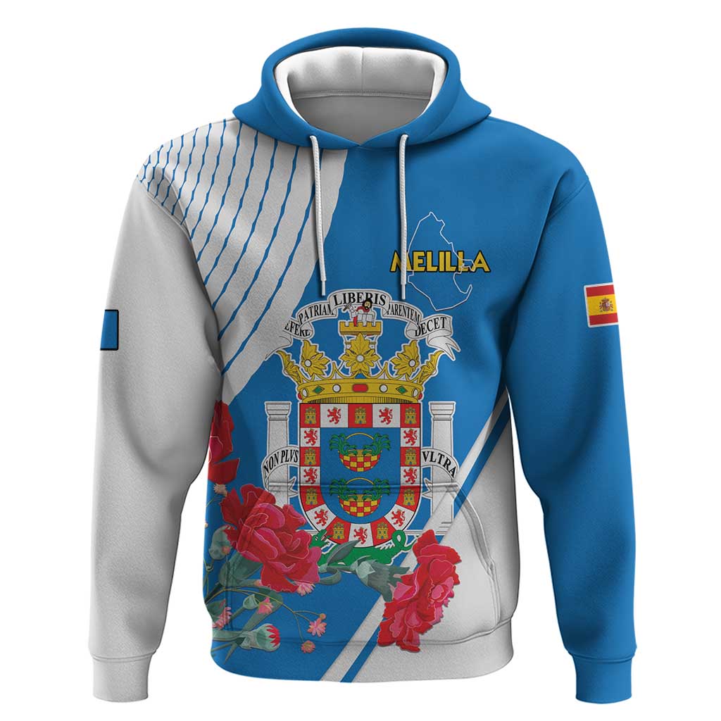 Melilla Spain Zip Hoodie Coat Of Arms With Map