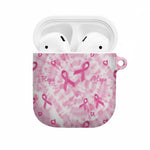 Breast Cancer Awareness Pink Ribbon AirPods Case Tie Dye Style