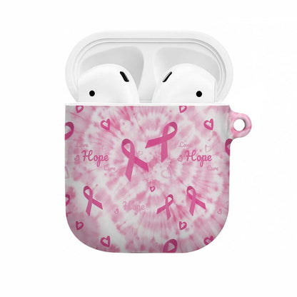 Breast Cancer Awareness Pink Ribbon AirPods Case Tie Dye Style
