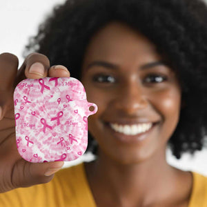 Breast Cancer Awareness Pink Ribbon AirPods Case Tie Dye Style