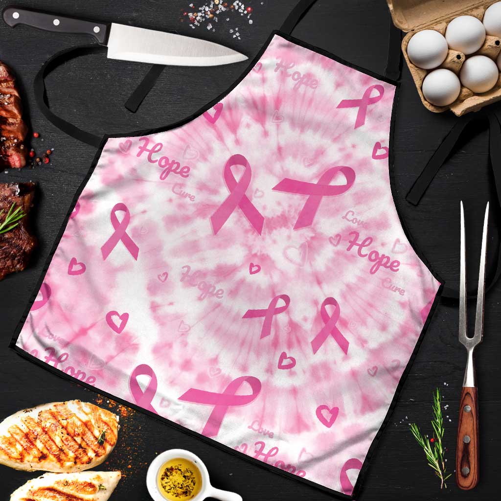 Breast Cancer Awareness Pink Ribbon Apron Tie Dye Style