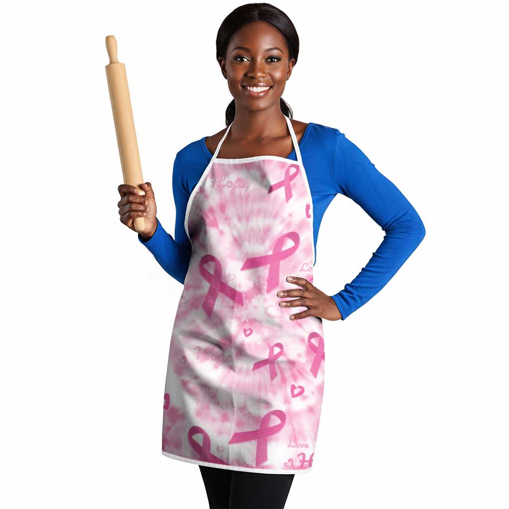 Breast Cancer Awareness Pink Ribbon Apron Tie Dye Style