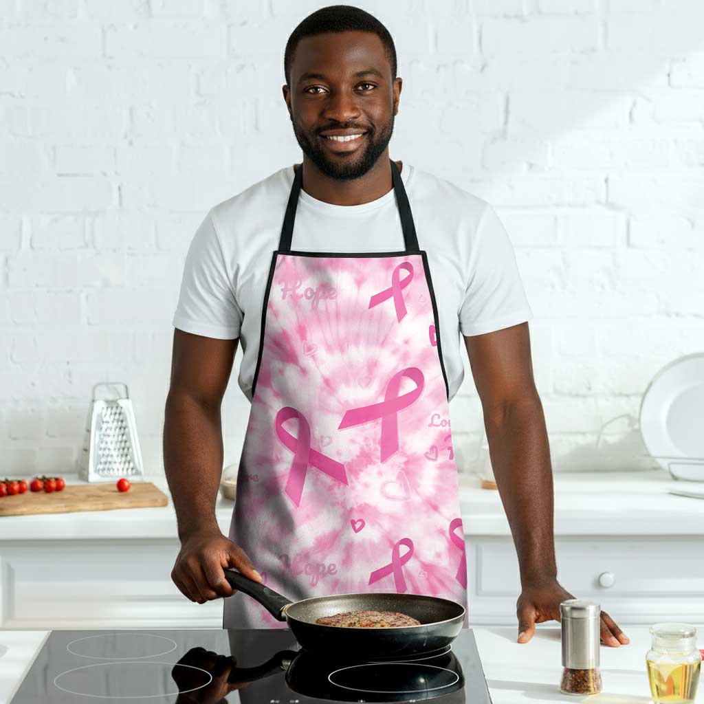 Breast Cancer Awareness Pink Ribbon Apron Tie Dye Style