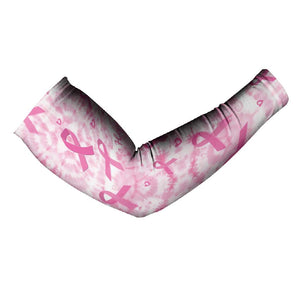 Breast Cancer Awareness Pink Ribbon Arm Sleeves Tie Dye Style