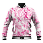 Pink Ribbon With Tie Dye Baseball Jacket Breast Cancer Awareness - African Pride