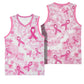 Pink Ribbon With Tie Dye Basketball Jersey Breast Cancer Awareness LT15