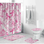 Breast Cancer Awareness Pink Ribbon Bathroom Set Tie Dye Style