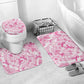 Breast Cancer Awareness Pink Ribbon Bathroom Set Tie Dye Style