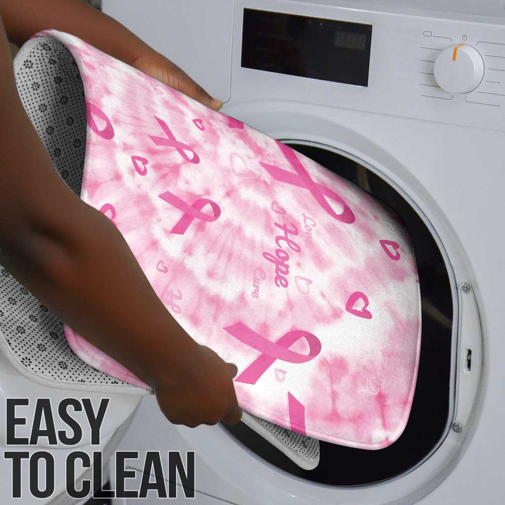 Breast Cancer Awareness Pink Ribbon Bathroom Set Tie Dye Style