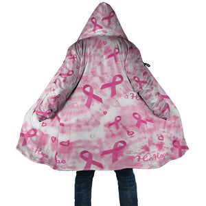 Breast Cancer Awareness Pink Ribbon Cloak Tie Dye Style