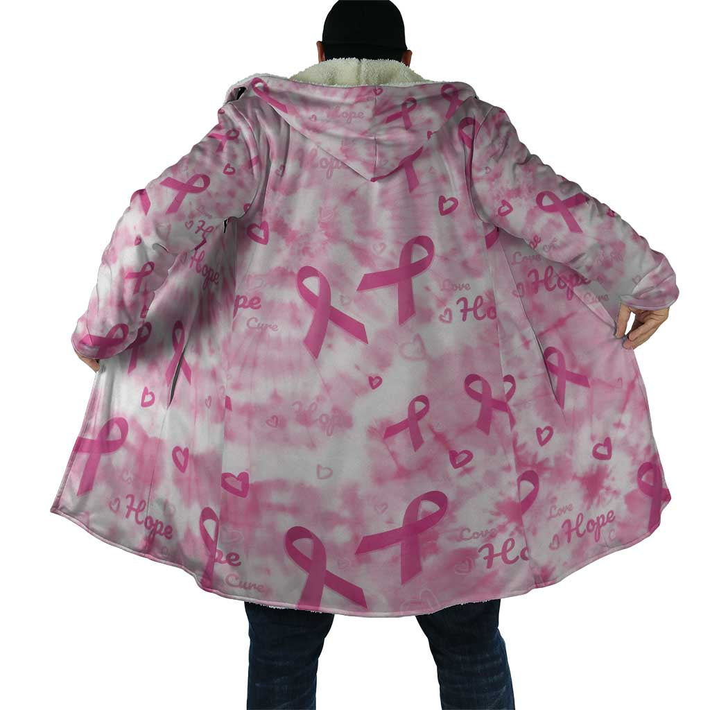 Breast Cancer Awareness Pink Ribbon Cloak Tie Dye Style