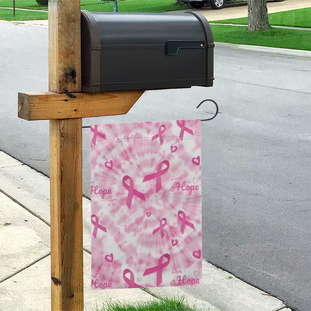 Pink Ribbon With Tie Dye Garden Flag Breast Cancer Awareness - African Pride