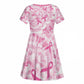 Pink Ribbon With Tie Dye Kid Short Sleeve Dress Breast Cancer Awareness - African Pride