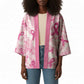 Breast Cancer Awareness Pink Ribbon Kimono Tie Dye Style