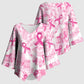 Breast Cancer Awareness Pink Ribbon Kimono Sleeve Blouse Tie Dye Style