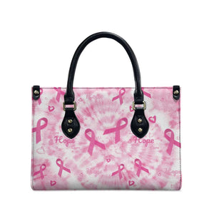 Breast Cancer Awareness Pink Ribbon Leather Bag Tie Dye Style
