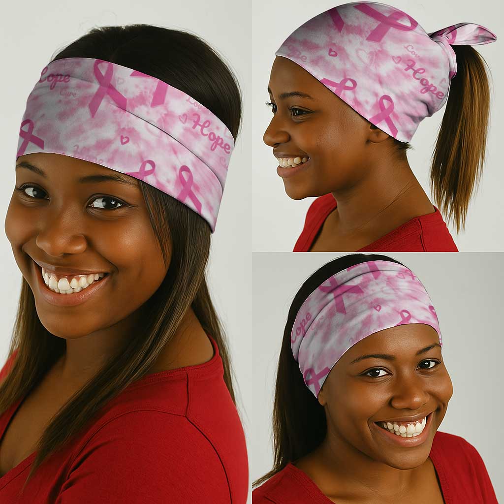 Pink Ribbon With Tie Dye Neck Gaiter Breast Cancer Awareness - African Pride