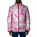 Breast Cancer Awareness Pink Ribbon Padded Jacket Tie Dye Style