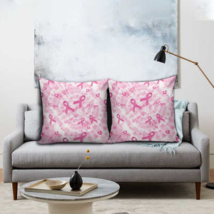 Breast Cancer Awareness Pink Ribbon Pillow Cover Tie Dye Style