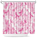 Pink Ribbon With Tie Dye Shower Curtain Breast Cancer Awareness - African Pride