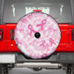 Pink Ribbon With Tie Dye Spare Tire Cover Breast Cancer Awareness - African Pride
