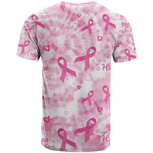 Pink Ribbon With Tie Dye T shirt Breast Cancer Awareness - African Pride
