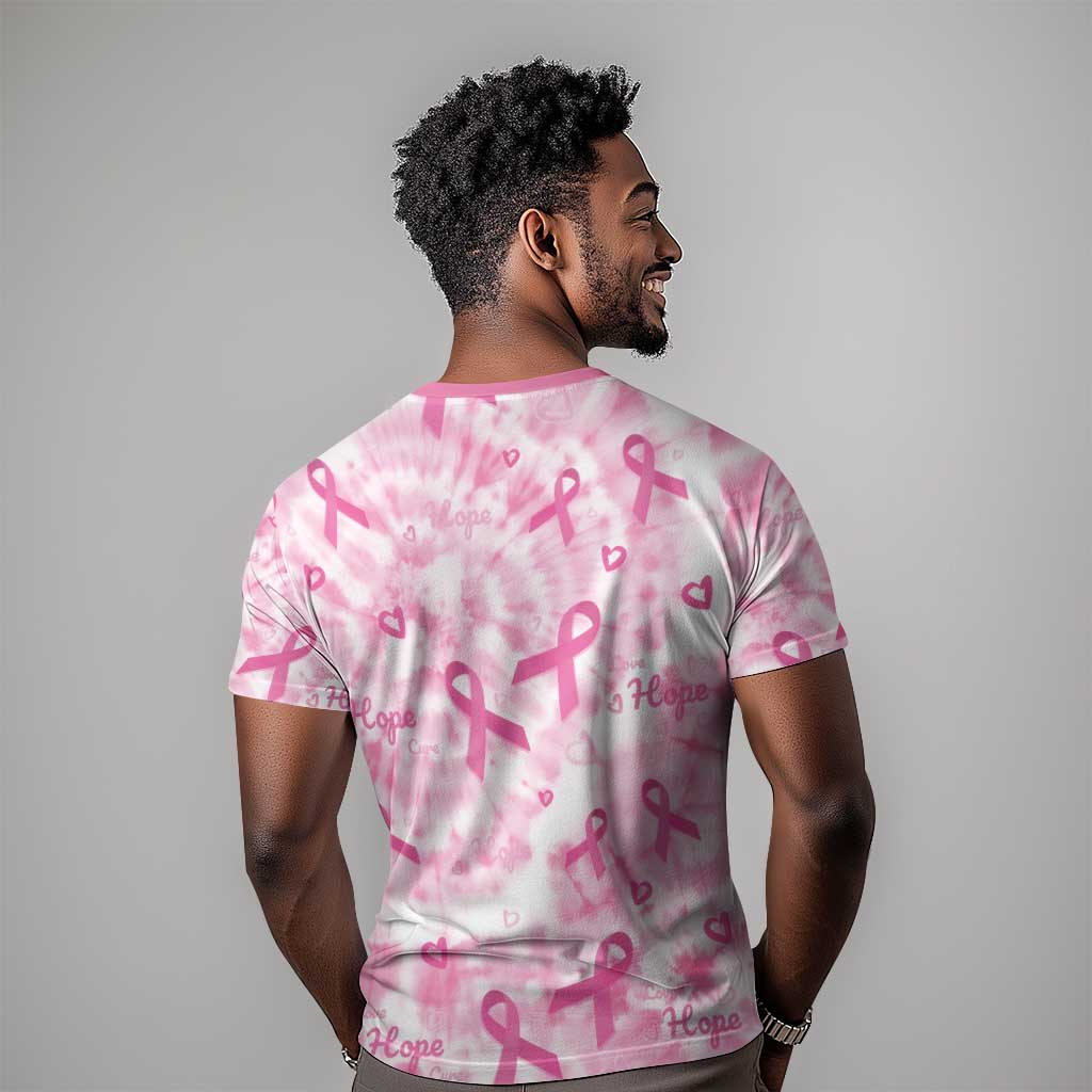 Pink Ribbon With Tie Dye T shirt Breast Cancer Awareness - African Pride