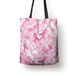 Breast Cancer Awareness Pink Ribbon Tote Bag Tie Dye Style