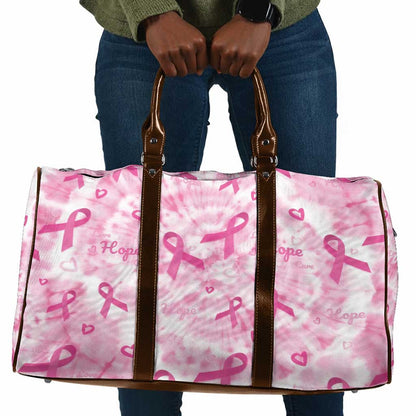 Breast Cancer Awareness Pink Ribbon Travel Bag Tie Dye Style