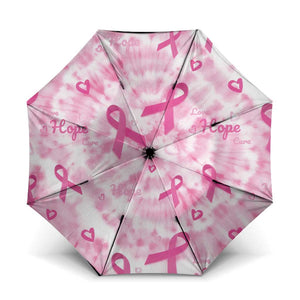 Breast Cancer Awareness Pink Ribbon Umbrella Tie Dye Style