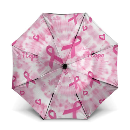 Breast Cancer Awareness Pink Ribbon Umbrella Tie Dye Style