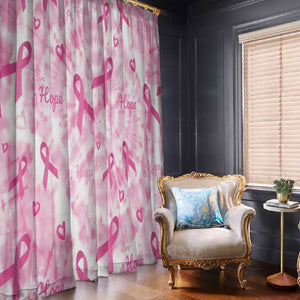 Pink Ribbon With Tie Dye Window Curtain Breast Cancer Awareness - African Pride
