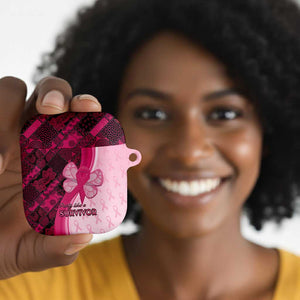 Breast Cancer Awareness AirPods Case Party Like A Survivor - Pink African Pattern