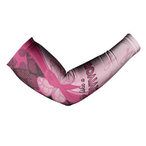 Breast Cancer Awareness Arm Sleeves Party Like A Survivor - Pink African Pattern