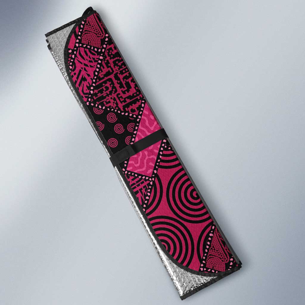 Breast Cancer Awareness Auto Sun Shade Party Like A Survivor - Pink African Pattern