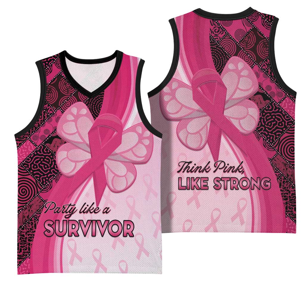 Breast Cancer Awareness Basketball Jersey Think Pink - African Pattern LT15